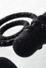 Анальная пробка с дополнительной стимуляцией EROTIST, силикон, черная, 6.5 см