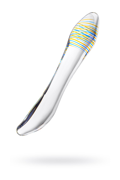 Двусторонний фаллоимитатор Sexus Glass, стекло, прозрачный , 22 см