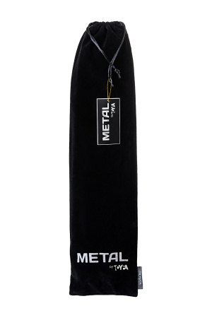 Анальная втулка TOYFA Metall с бело-розовым хвостом, металл, серебрянная, 45 см, Ø 3,3 см